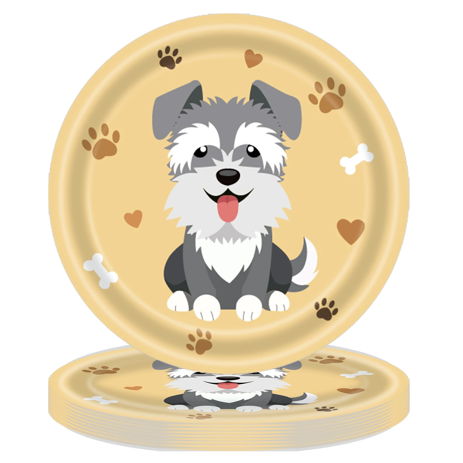 10 Stück Hunde-Geburtstagsparty-Teller, Corgi, Schnauzer, Dalmatiner, Einweggeschirr für Pfoten-Themen, Haustier-Feier, Tischgeschirr-Zubehör – Detail 5