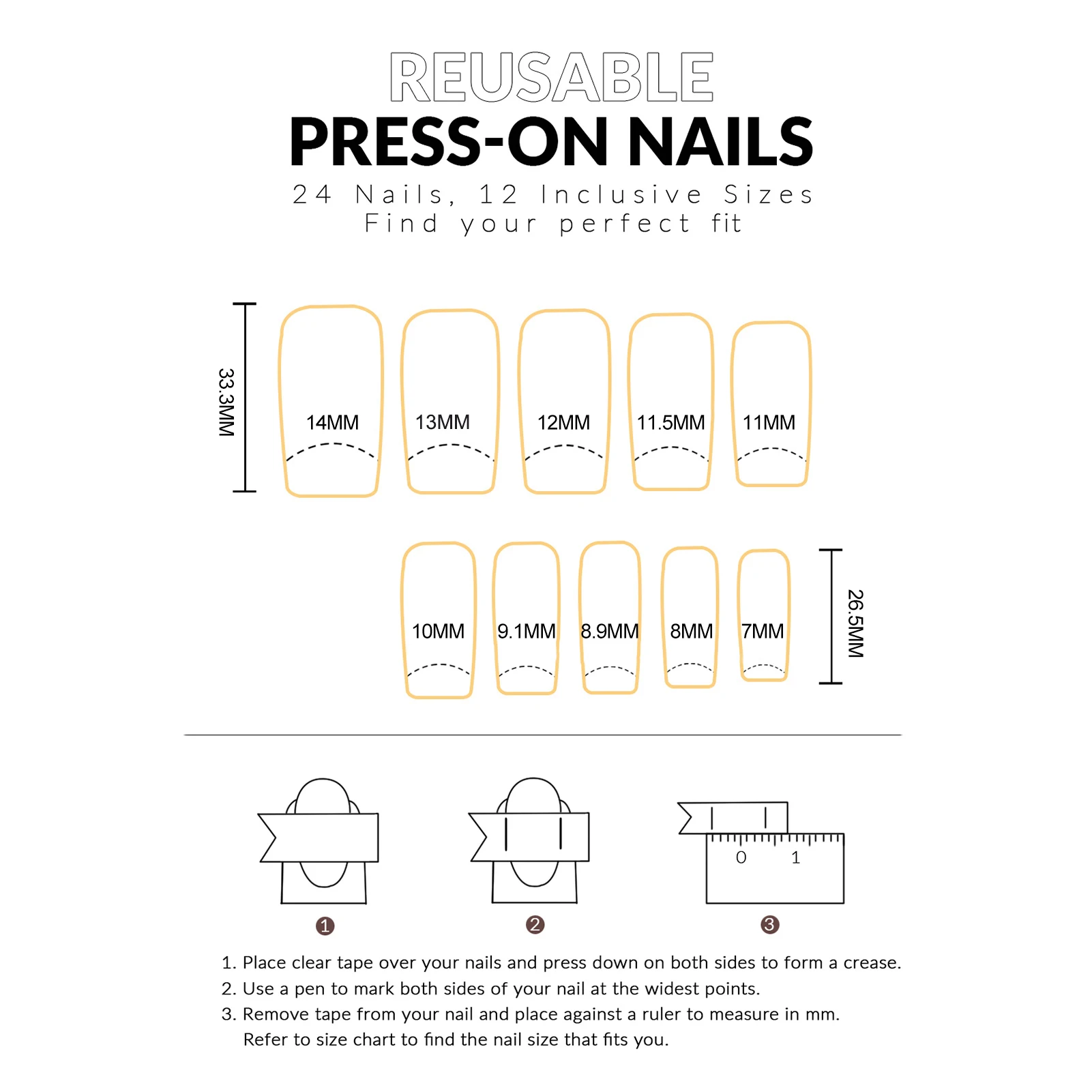 Faux ongles longs en forme de cercueil pour filles épicées, 24 pièces, noirs, français, à pression, couleur chair, portables, en acrylique, pour manucure à faire soi-même