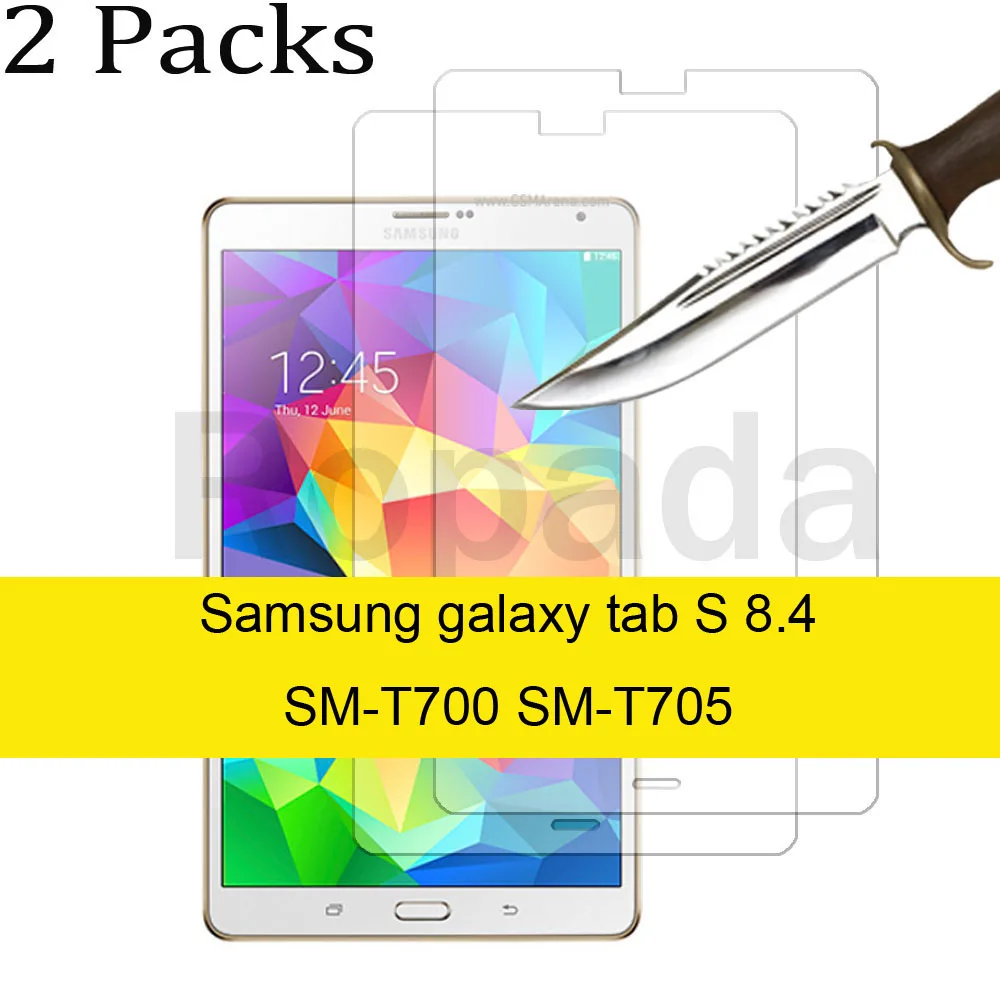 

2PCS Glass For Samsung Galaxy Tab S 8.4 SM-T700 SM-T705 Scratch Proof Tempered Glass Screen Protector