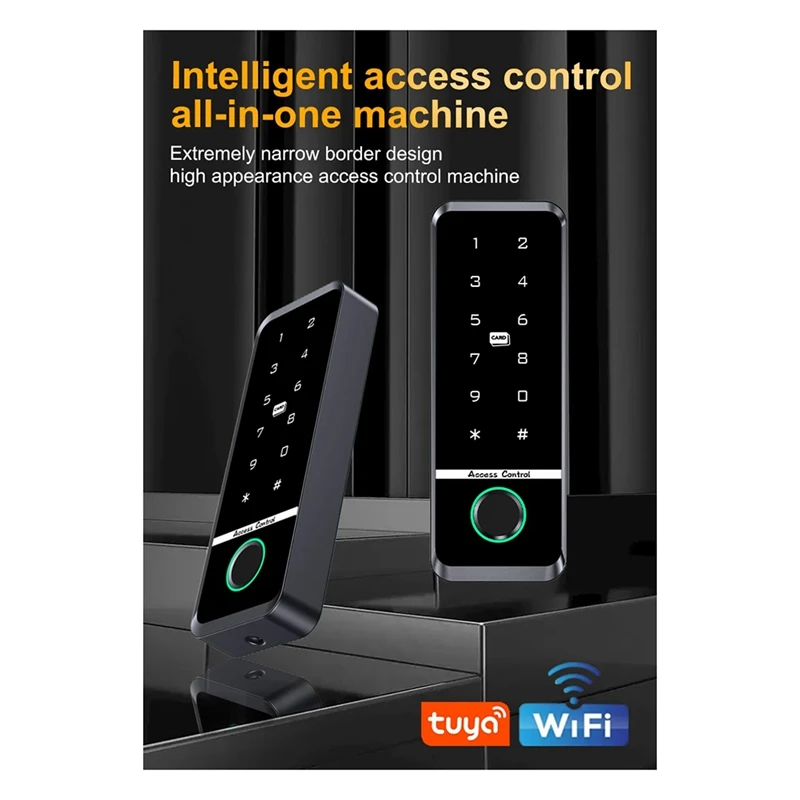 WIFI TUYA App Biometric Fingerprint Access Controller Keypad IP66 Parts Waterproof Standalone Door Access Control System(B)