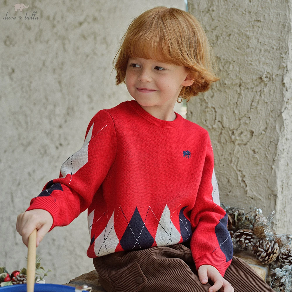 

Dave Bella Autumn Spring Wool Pullover Sweater for Winter Boys Knitted Sweater Children Outerwear Coat Kids Clothes DK4254432