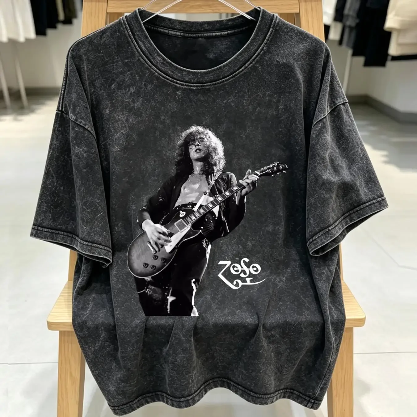 washed T Shirt VTG Jimmy Page The Yardbirds Black Cotton All sizes S 5XL FF1948 vintage Washed Comfortable homme Stylish Unisex