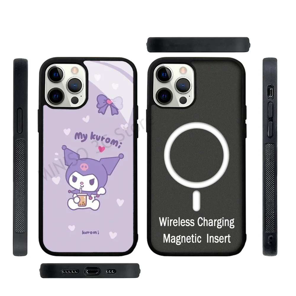 

Kawaii Kuromi And Baku Phone Case Strong Magnetic For IPhone 15 14 13 Pro Max 11 12 Mini For Magsafe