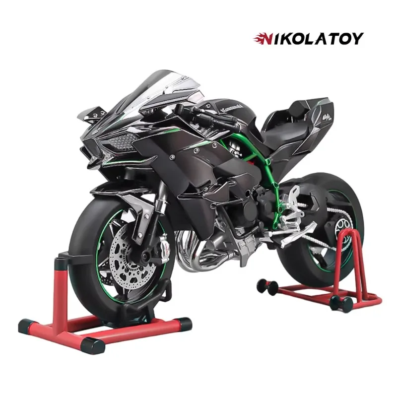 

in stock NIKOLATOY creative ornament toy can start alloy dynamic Kawasaki H2R motorcycle model large size