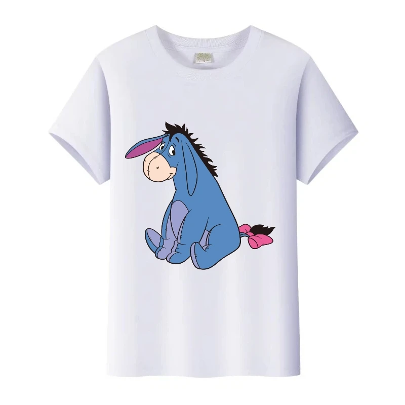 

Disney Винни Пух Робин Одежда с принтом Детская футболка Семейная уличная одежда Мужские топы Свободные футболки для девочек Блузки с круглым вырезом Женская футболка
