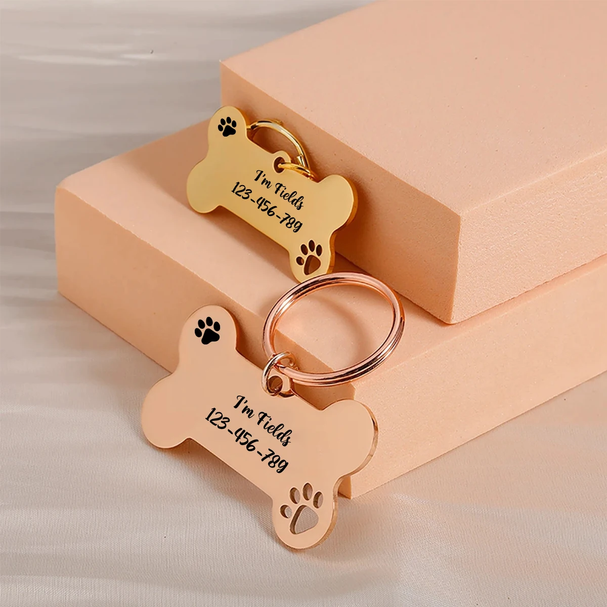 Customized Pet Dog Collar Accessories, Identity Tags, Engraved Custom Pet Information, Bone Shaped Dog Tags, Prevent Pets From L