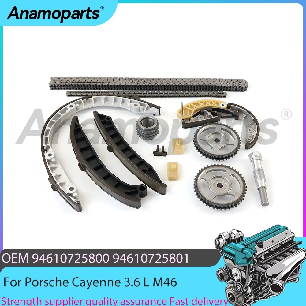 Engine Parts Timing Chain Tensioner Guide Kit Fit 3.6 L V6 GAS DOHC For Porsche Panamera 4 970 3.6L M46 MCW.AA 2010-2016