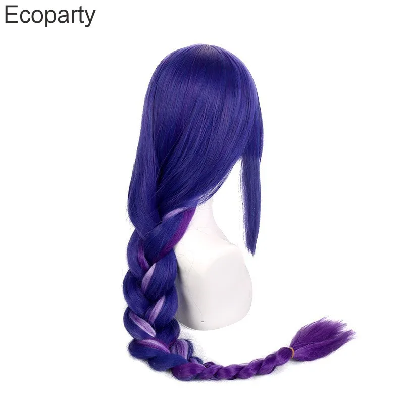 Anime Perücke Genshin Auswirkungen Cosplay Raiden Shogun Baal Perücke Genshin Auswirkungen Shogun Baal Cosplay Lange Twist Geflecht Gradienten Färben Perücken