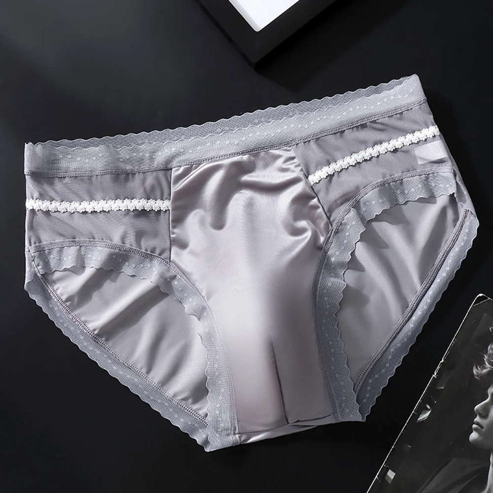 

For Daily Wear White Ice Silk Briefs Sexy Underwear 3D Bulge Pouch 68 Nylon 32 Spandex Thin Fabric High Elasticity