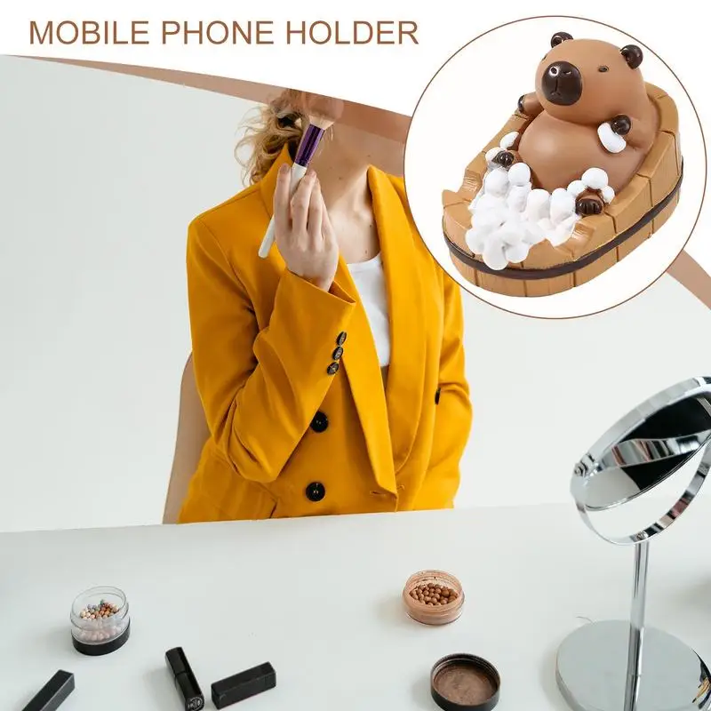 

Cute Capybara Phone Holder Capybara Figure Tablet Stand Phone Holder Multi Functional Handheld Desktop Ornament Decoration For