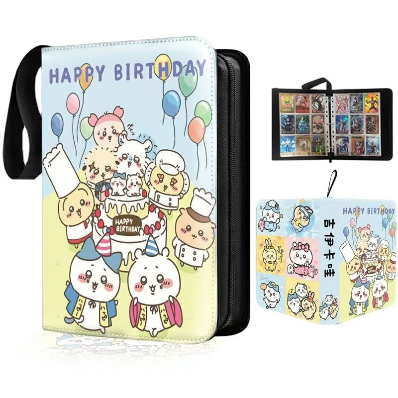 Chiikawa Album Hachiware Cartoon Nine Palace Grid Leather Zipper Loose Leaf Star Chasing Card Memory Instant Photo Paper Collect