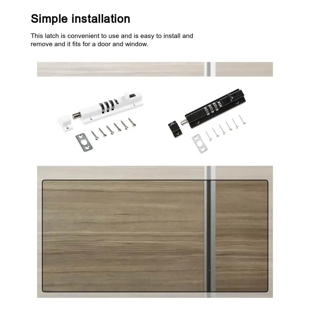 Imagem -05 - Porta e Janela Senha Trava de Substituição Sala Banheiro Keyless Parafuso Montado 3-digit Code Lock Furniture