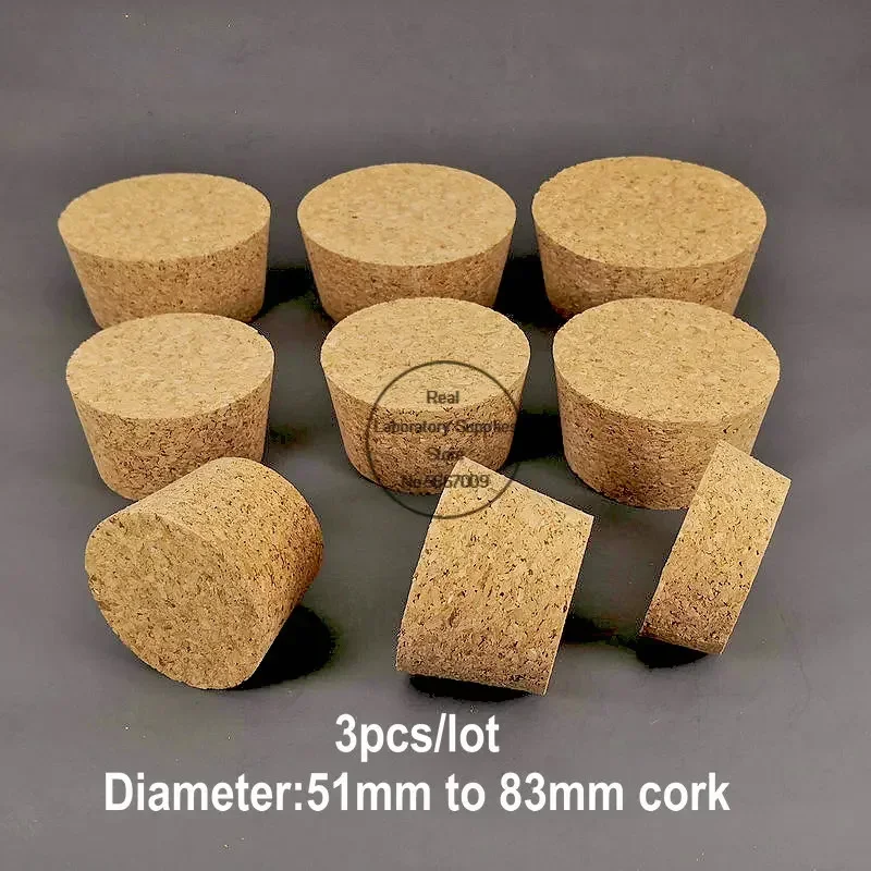 3pcs Big Size 48mm To 105mm Wood Cork Lab Test Tube Plug Essential Oil Pudding Small Glass Bottle Stopper Lid Customized