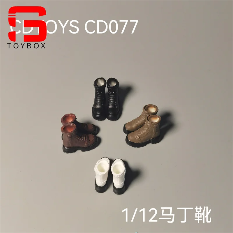 cdtoys cd077 1/12 Scale Punk Motorcycle Style Boots Solid Shoes Model Fit 6'' Soldier Detachable Feet Action Figure Body Dolls