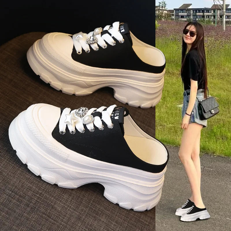 2026 New Ladies 9cm Platform Wedge Shoes Platform Sneakers Leisure and Comfortable Platform Wedge Shoes Advanced Brand Slippers.