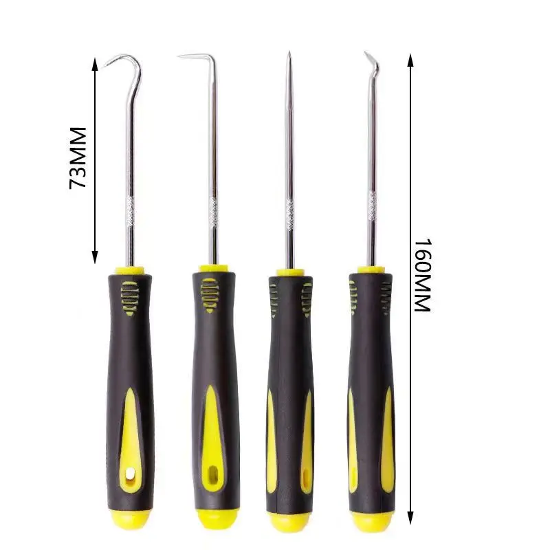 4-teiliges Set mit langem Pick- und Haken, Dichtungsabzieher, Pick-Werkzeuge zum Entfernen von Auto-Auto-Öldichtungs-O-Ring-Dichtungswerkzeugen – Detail 7