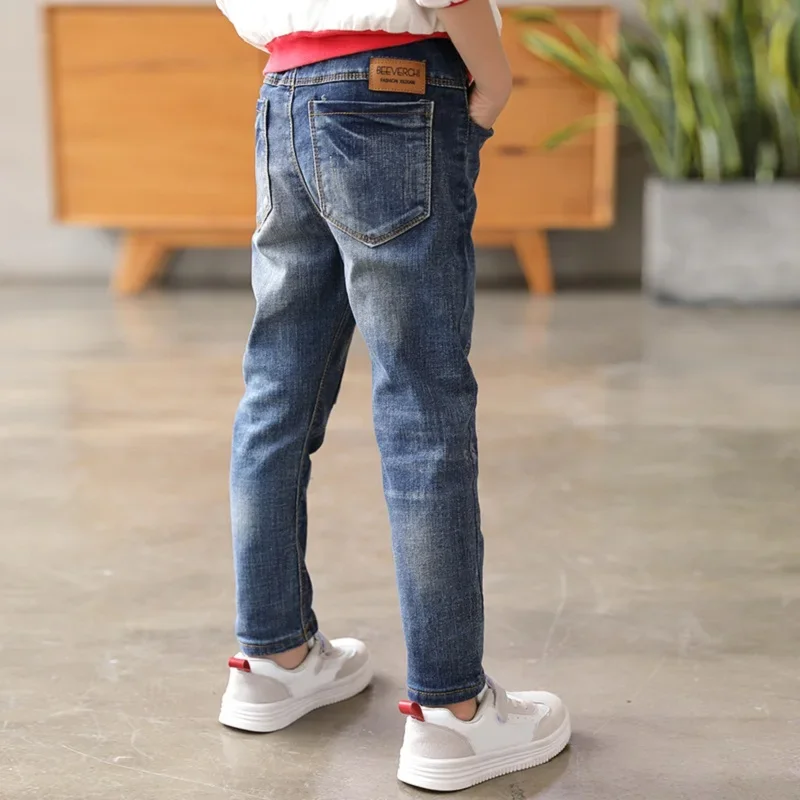 DIIMUU-Jeans en denim pour enfants, pantalons longs pour bébés, bas pour tout-petits, vêtements pour garçons, printemps, automne, 4-11 ans