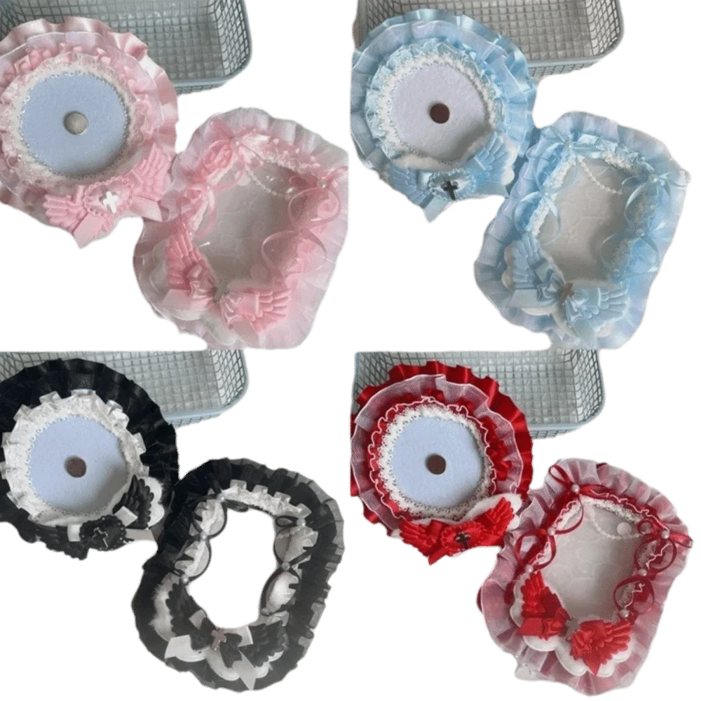 

Lace Decorative Card Cover Handmade Bow Ribbon ID Card Holder Card Display Multi-layer Design Photo Card Storage