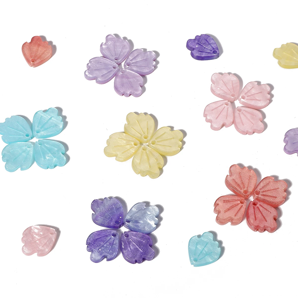 

10Pcs/lot 13x15mm Colorful Flower Acrylic Spacer Beads For Jewelry Making DIY Bracelet Necklace Accessories