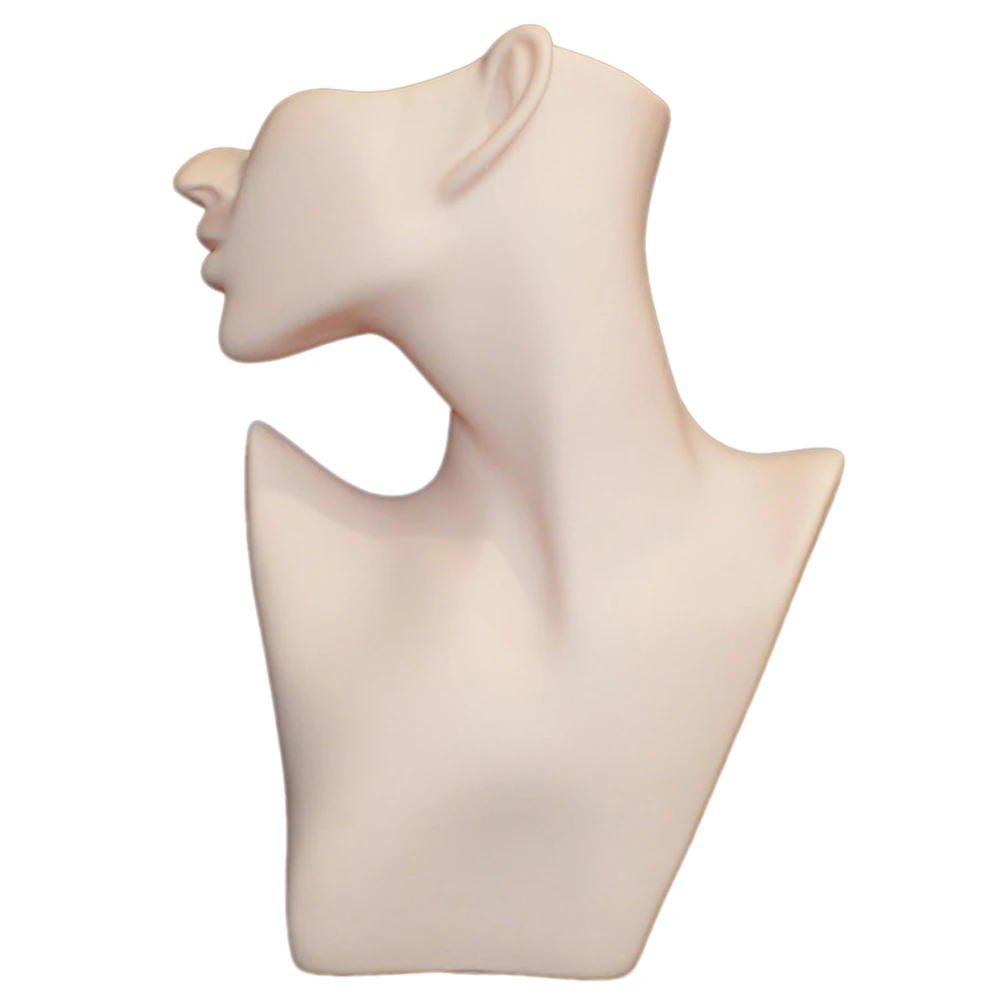 

Half Face Female Mannequin Head Earring Display Rack Jewelry Necklace Chest Frame Model for Fashion Accessories Exhibits