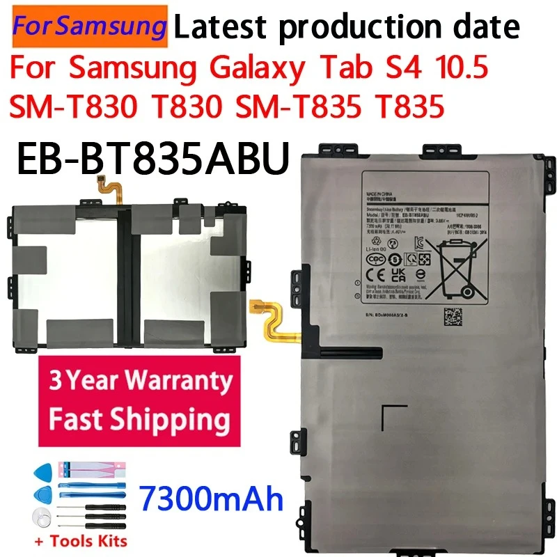 7300mAh EB-BT835ABU Battery For Samsung Galaxy Tab S4 10.5 SM-T830 T830 SM-T835 T835 Tablet Battery Batteries+ToolsFast Shipping