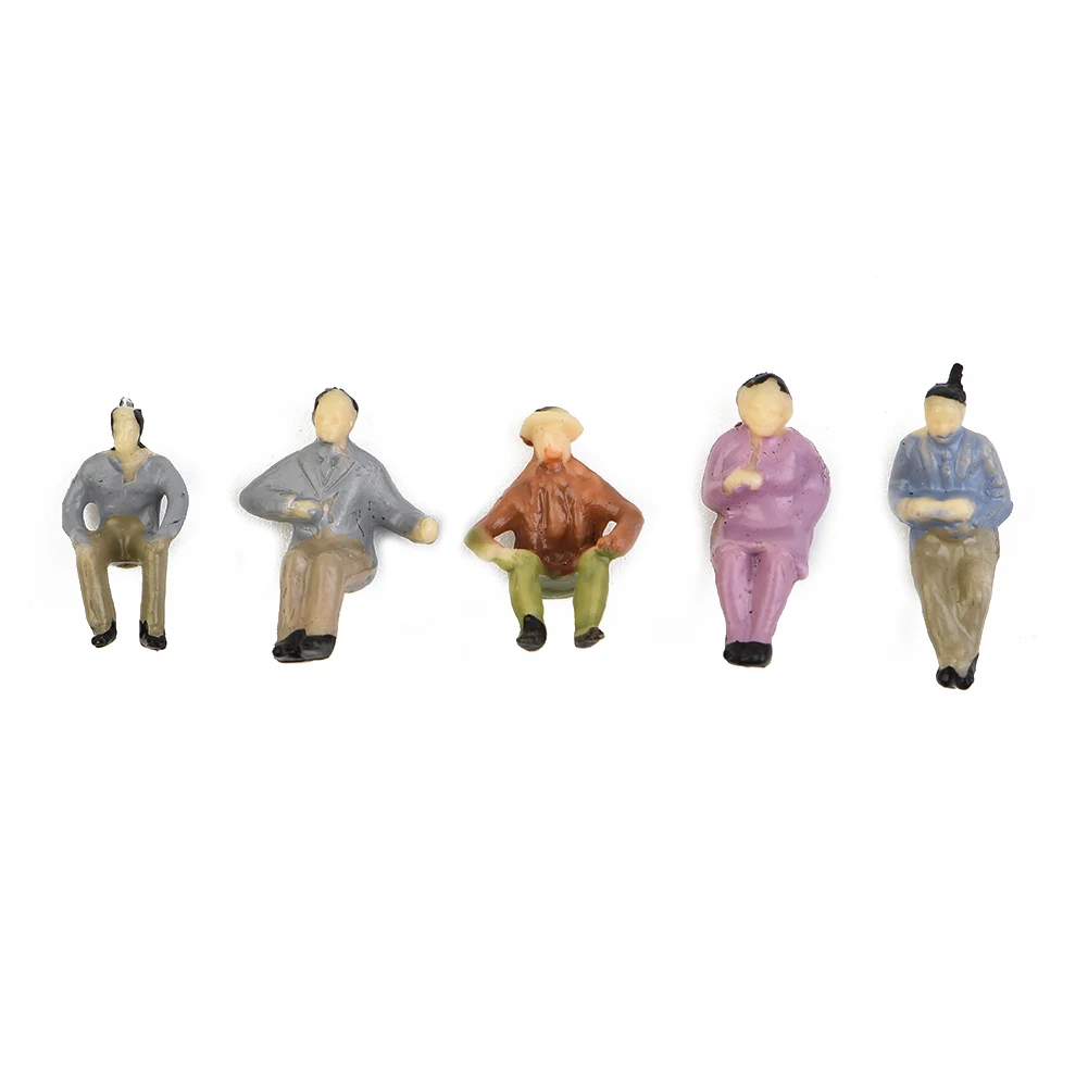 Model People Figures HO Scale Mixed Painted Passenger Sitting Plastic Railway Train Seated Man 17mm 1:87 Scale