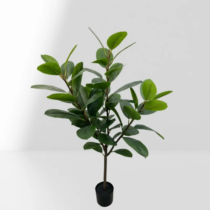 Simulation straight rubber tree fiddle leaf fig bonsai home living room simulation green plant floor ornaments garden decoration - Image 3