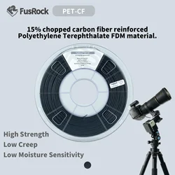 FUSROCK PET-CF carbon fiber reinforced 3D printing Filaments 15% chopped carbon fiber reinforced  Polyethylene Terephthalate