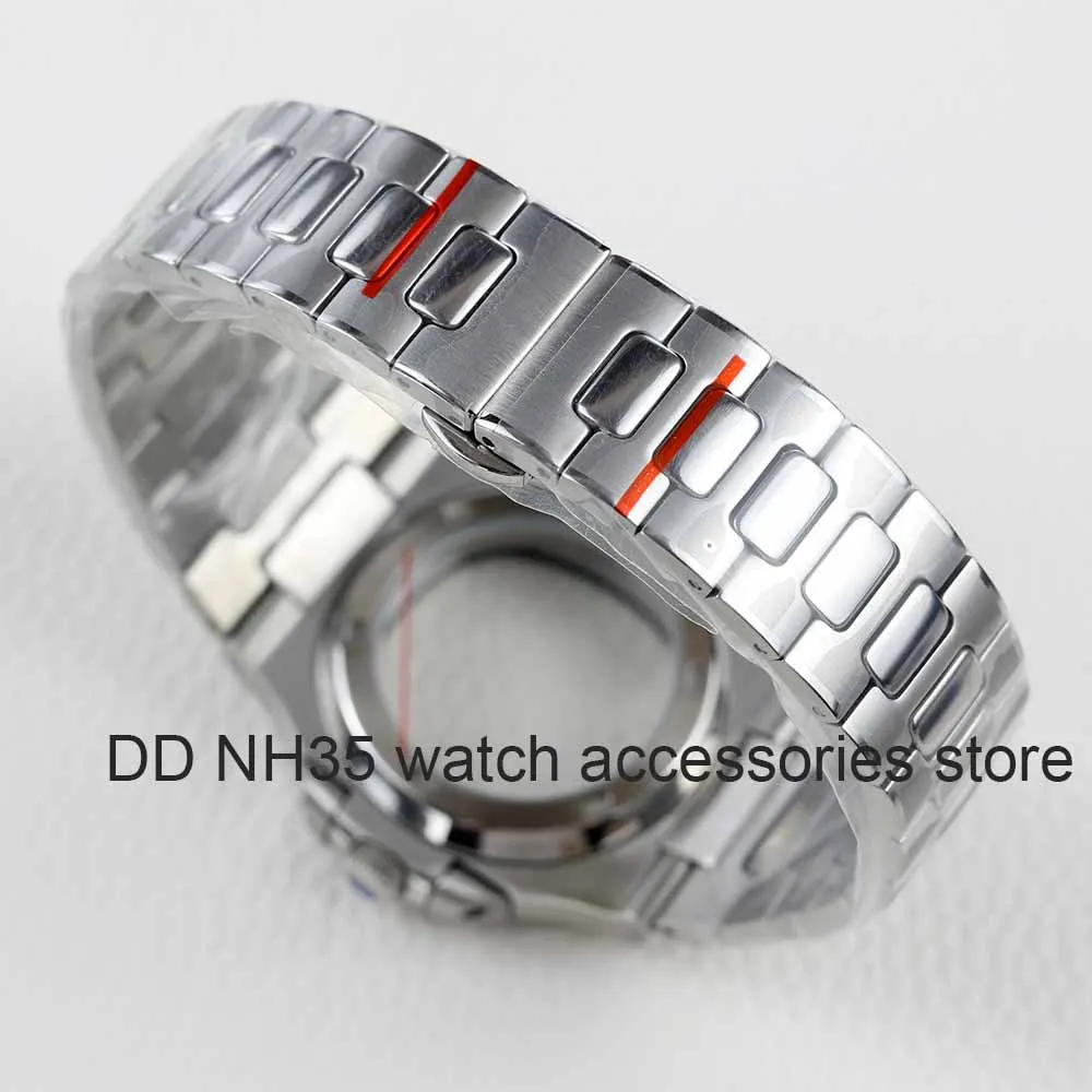 40mm NH35 Case Square Silver Waterproof for NH35 NH36 NH38 movement 30.5mm Dial Nautilus Watch Case Stainless steel Strap