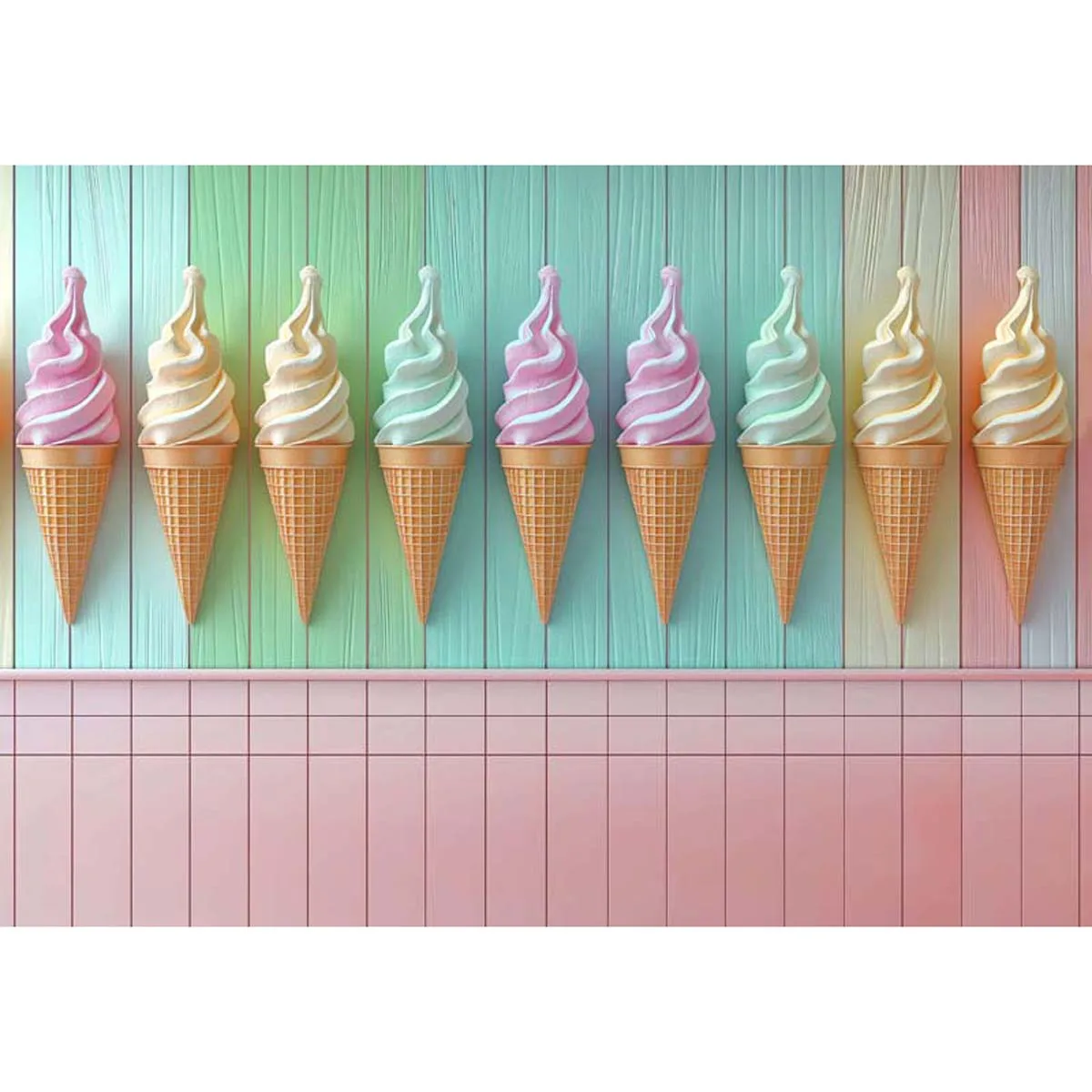 

Allenjoy Pastel Colored Ice Cream Wall Backdrop