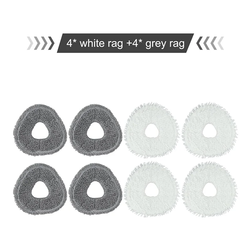 -A90P 8Pcs Mop Cloth Pads For Narwal FREO Robot Vacuum Cleaner Replacement Washable Mop Rag
