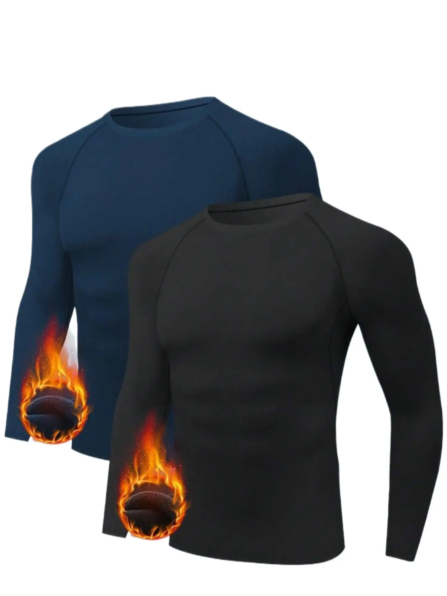 Mens Warm Solid Color Thermal Underwear Set