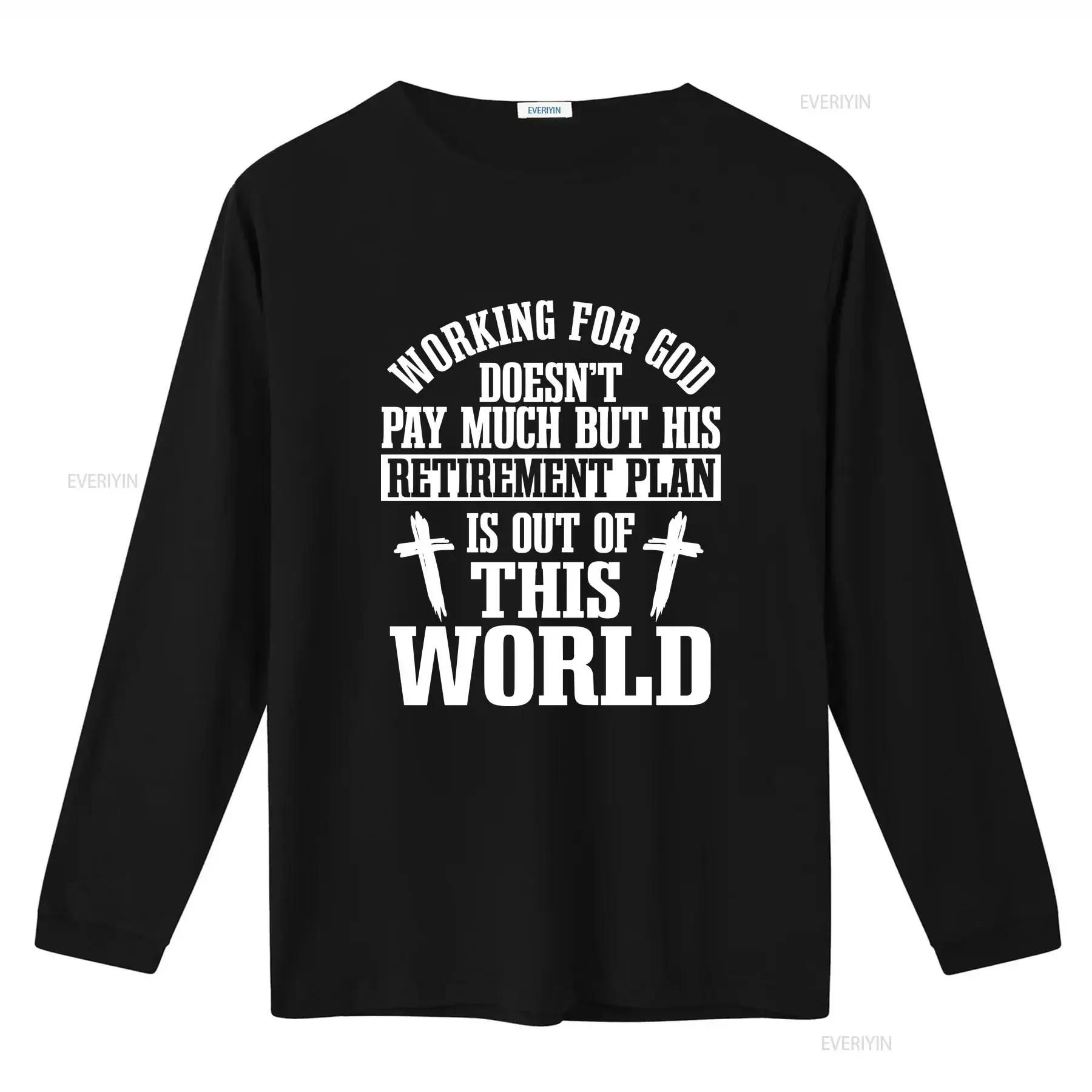 العمل من أجل الله لا يدفع تي شيرت القس القائد الديني الكنيسة الواعظ Presbyter تصميم وزير خمر غسلها #3