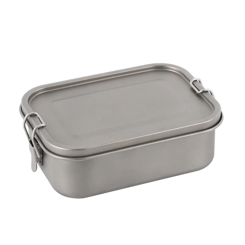 

0.8 1.2L Titanium Dinner Box Ultralight Outdoor Camping Cutlery Nonstick Portable Food Lunch Bento Box Picnic Hike Tableware Kit