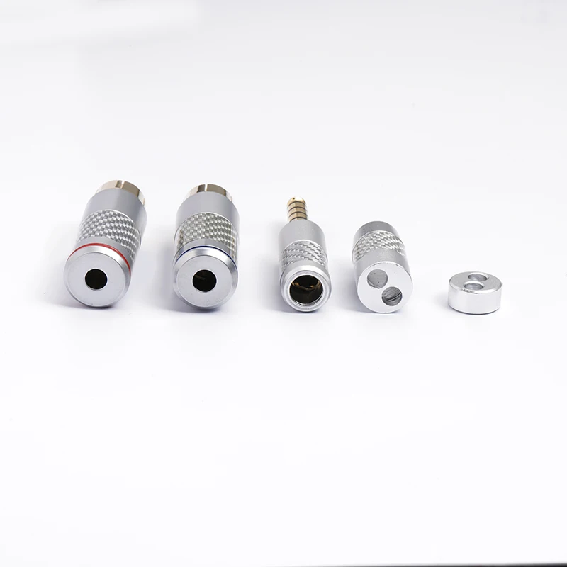 Silver carbon fiber 4.4mm 3.5mm power amplifier RCA audio signal line Double lotus plug DIY fever accessories 2.5mm