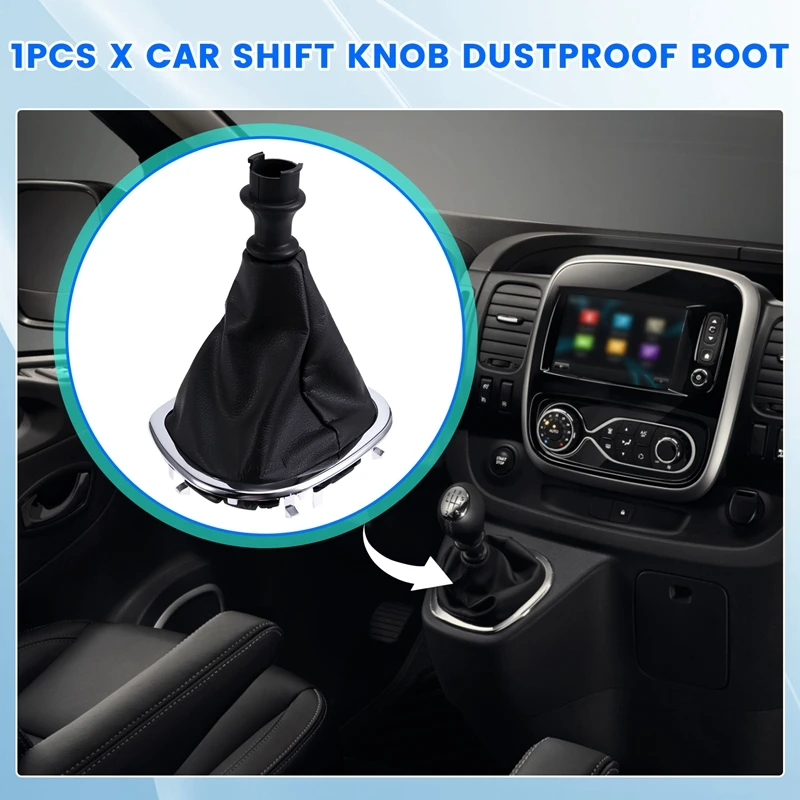Car Shift Knob Dustproof Boot Gear Lever PU Leather Protective Cover For Renault Trafic III Opel Vivaro Fiat Talento