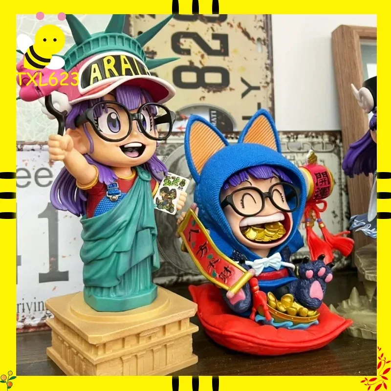 

Dr. Slump Arale Anime Wealth God Figurine Cute Girl GK Statue Model Doll for Collectors Room Decor Birthday Gift