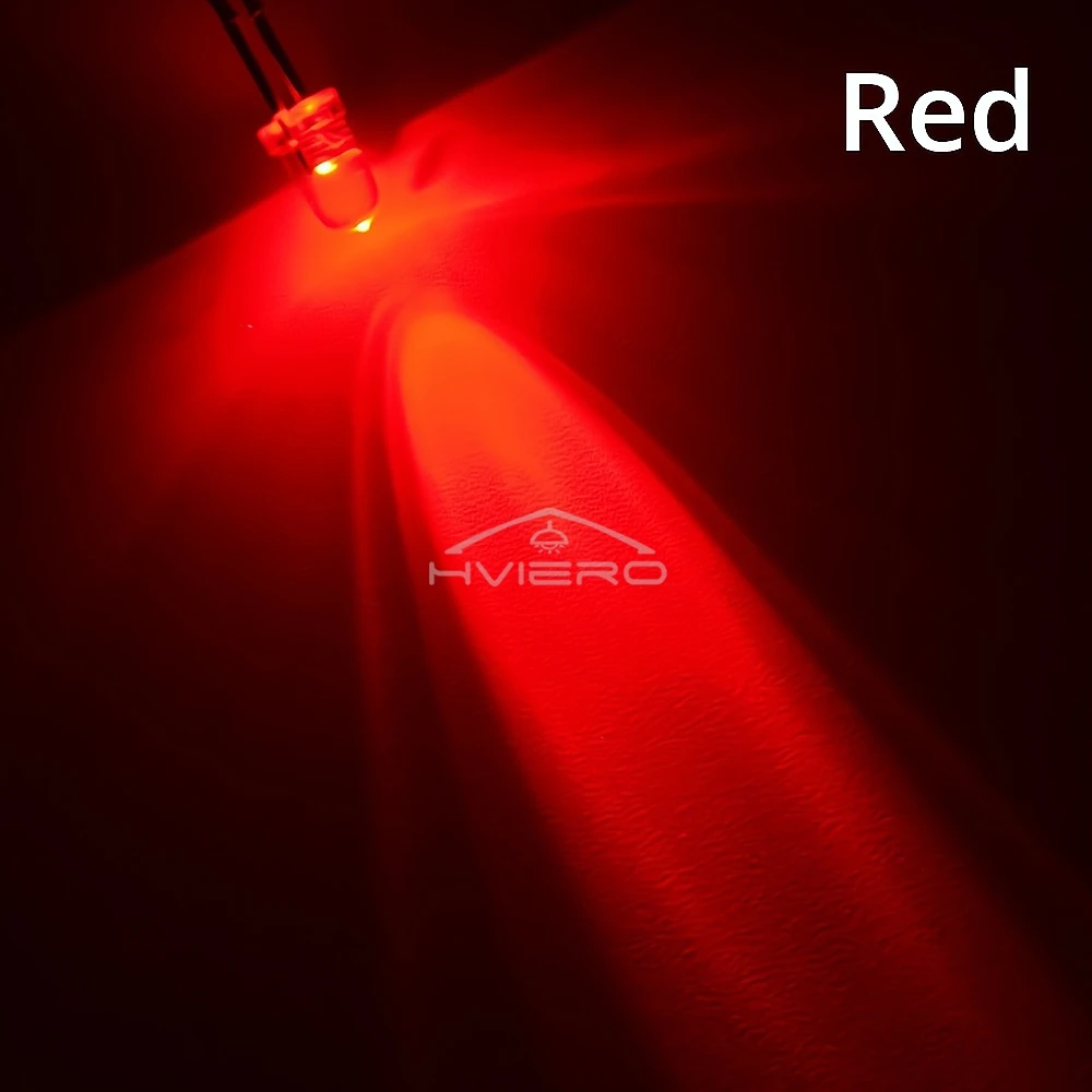 100Pcs Min F3 3mm Led Lamp Beads Round Red Water Clear Super Bright Light-emitting Diode Bulbs Foot Direct Insertion Atmosphere