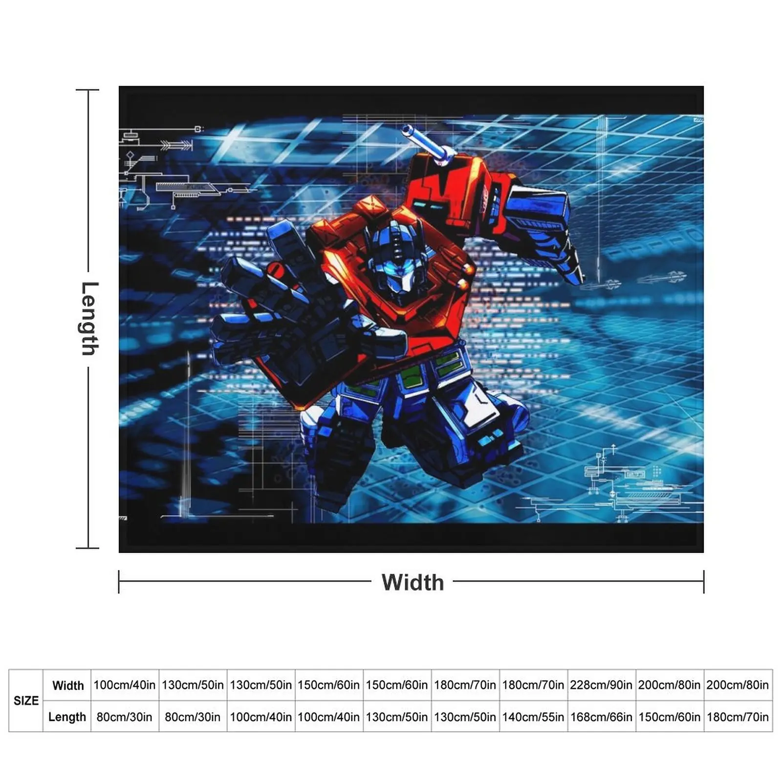 Transformers Optimus Prime Throw Blanket Warm Custom Blankets