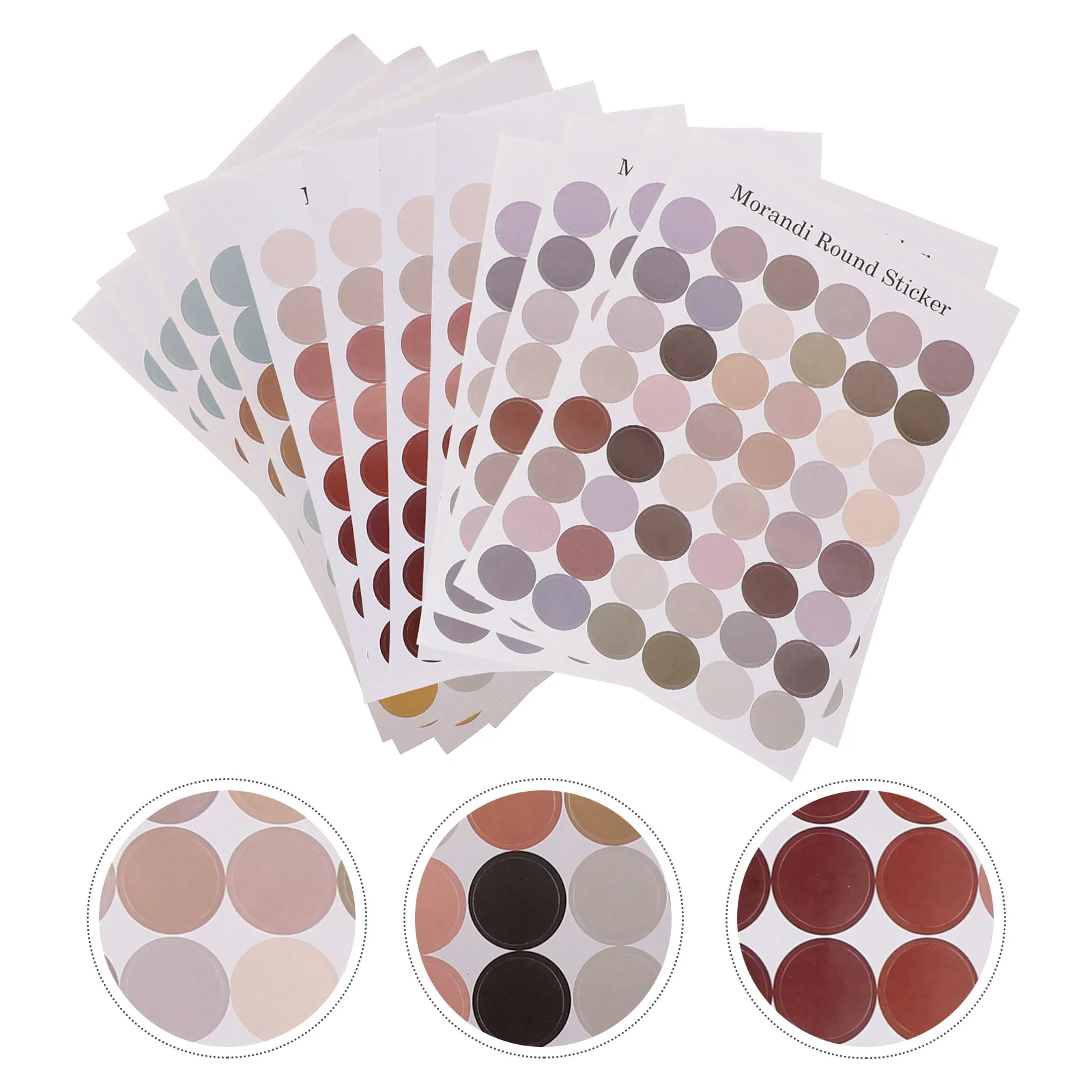 12pcs Dot Stickers Sealing Labels Simple Color Small Card Seals Multi Function Scrapbook Circle Envelope Gift