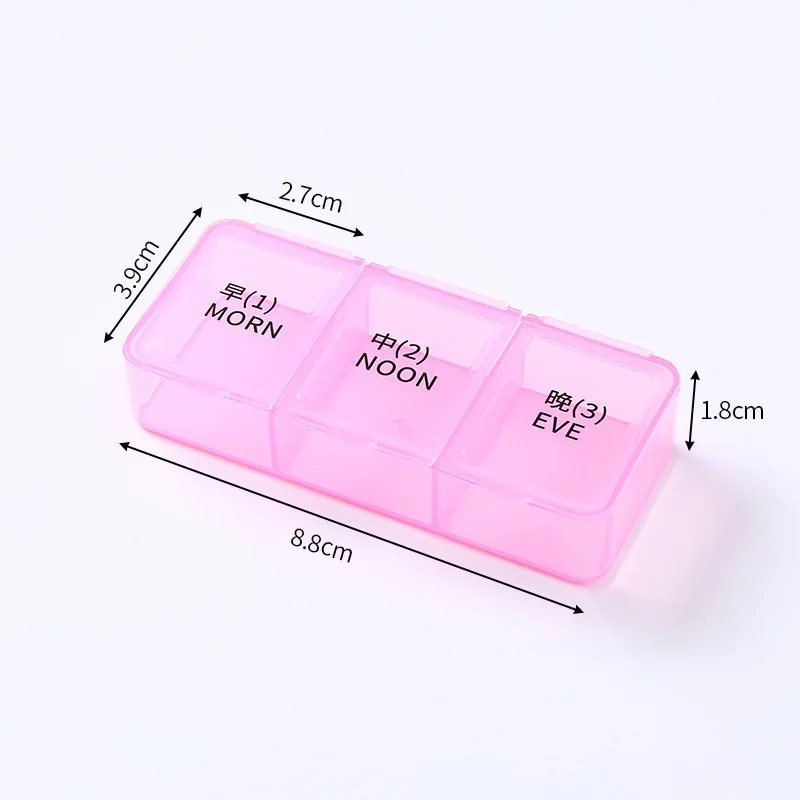 1 Day 3 Grids Rainbow Pill Medicine Box Tablet Medicine Organizer Health Storage Pill Box Holder Splitters With Printed Braille