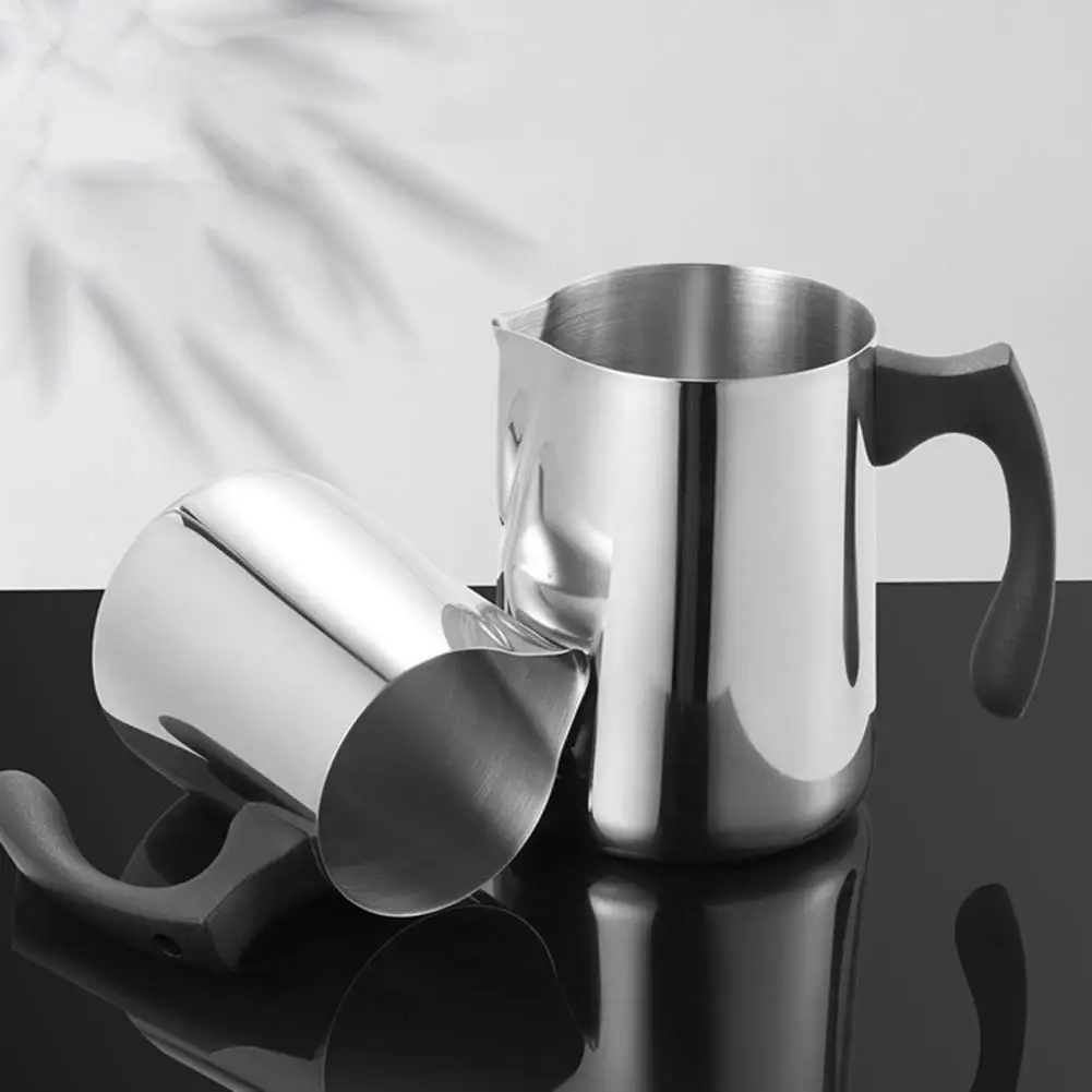 600/1000ml Coffee Latte Art Cup Milk Jug Olecranon Spout Stainless Steel Anti-scald Jug Pot Coffeeware