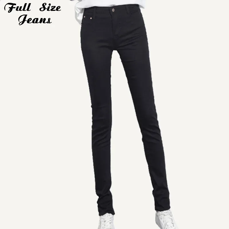 Extra Long Black Stretch Skinny Jeans Tall Girl Super Elastic Extended Length Casual Slim Fit  Denim Pencil Pants Taller Ladies