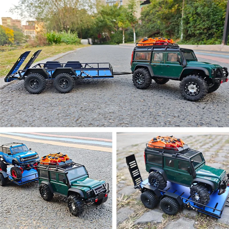 

Durable-Metal Trailer Car Hopper Trail For Traxxas 1/18 TRX4M Cars Trailer Heavy Duty Truck DIY Parts