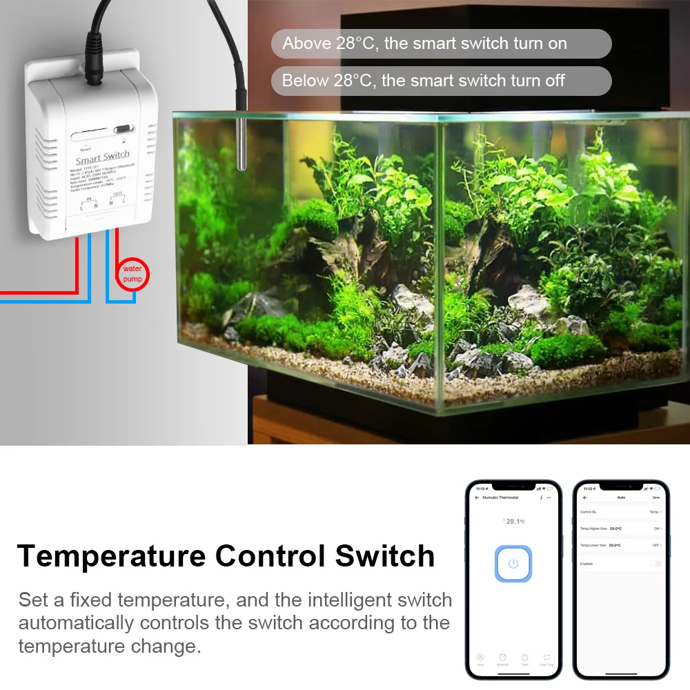 Tuya Smart Temperature Switch 16A 3000W with Energy Consumption Monitoring RF433 Intelligent Thermostat Work With Alexa