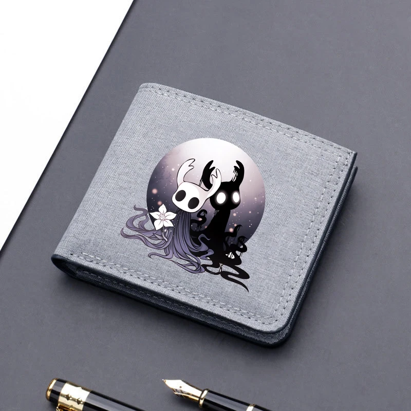 Hollow Knights Wallet New Anime ID Card Holder portamonete uomo donna Fashion Billfold Terror Ghost Game Pocketbook Money Bag Gift