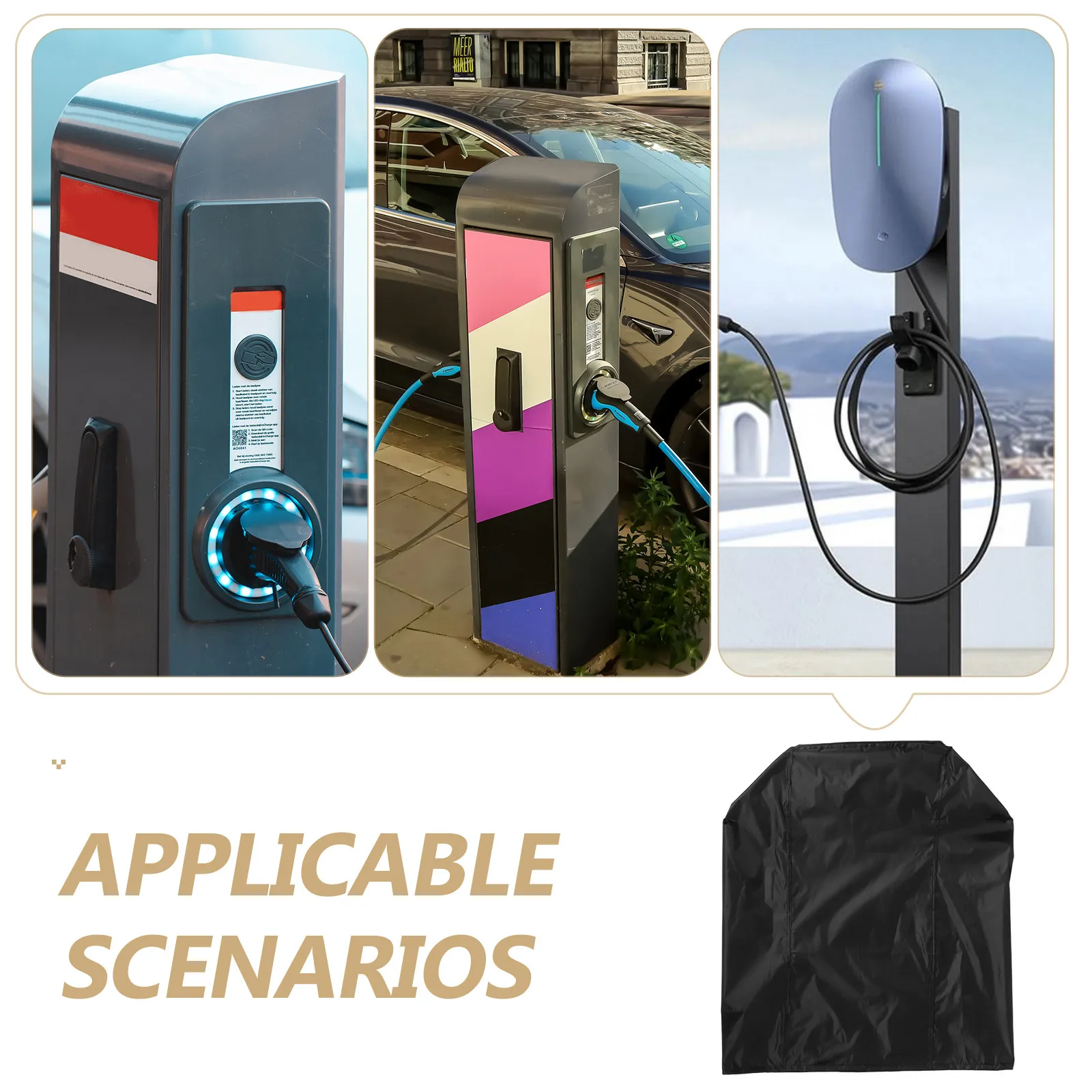 Ev Charger Protective Cover Waterproof Rainproof Dustproof Universal Fit Outdoor Protective Shell for Electric Vehicle Charging