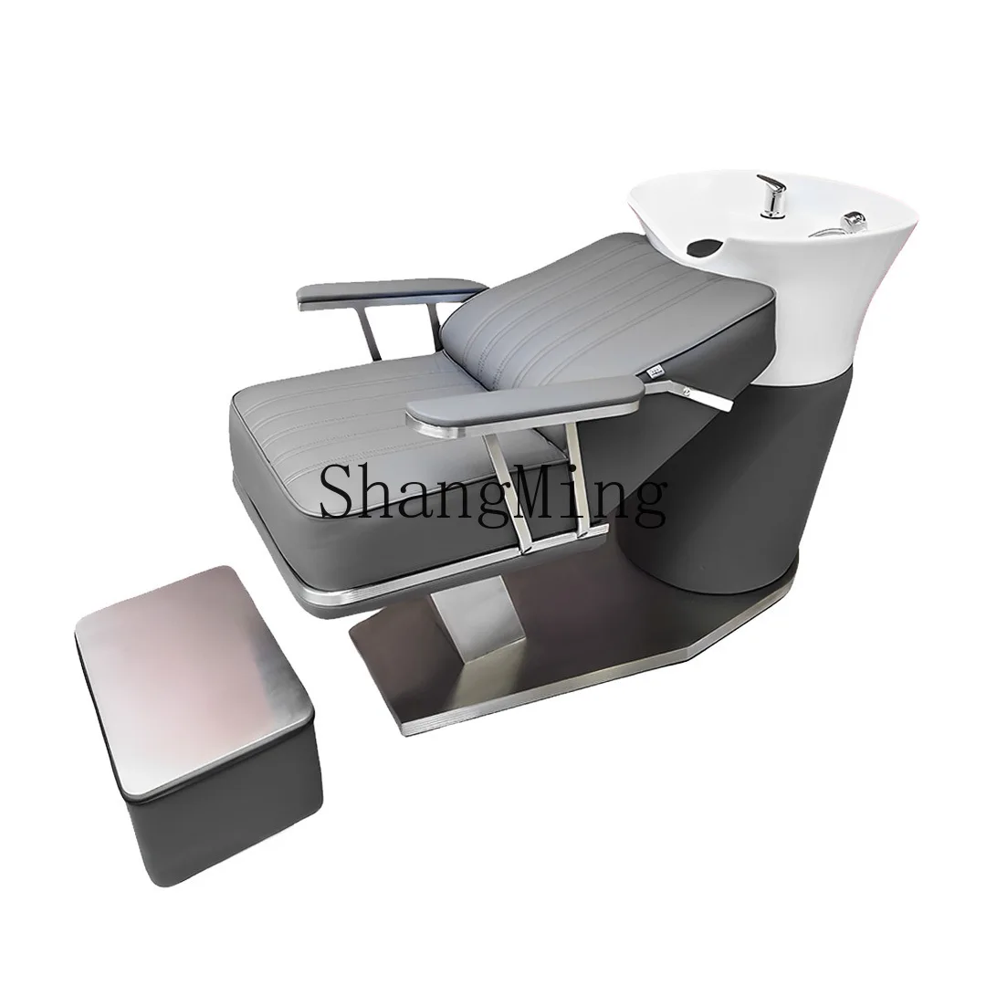 

Фабрика источника CL Интернет-парикмахерская знаменитостей Кровать для шампуня заподлицо Профессиональное полуотводящее черное кожаное кресло для шампуня