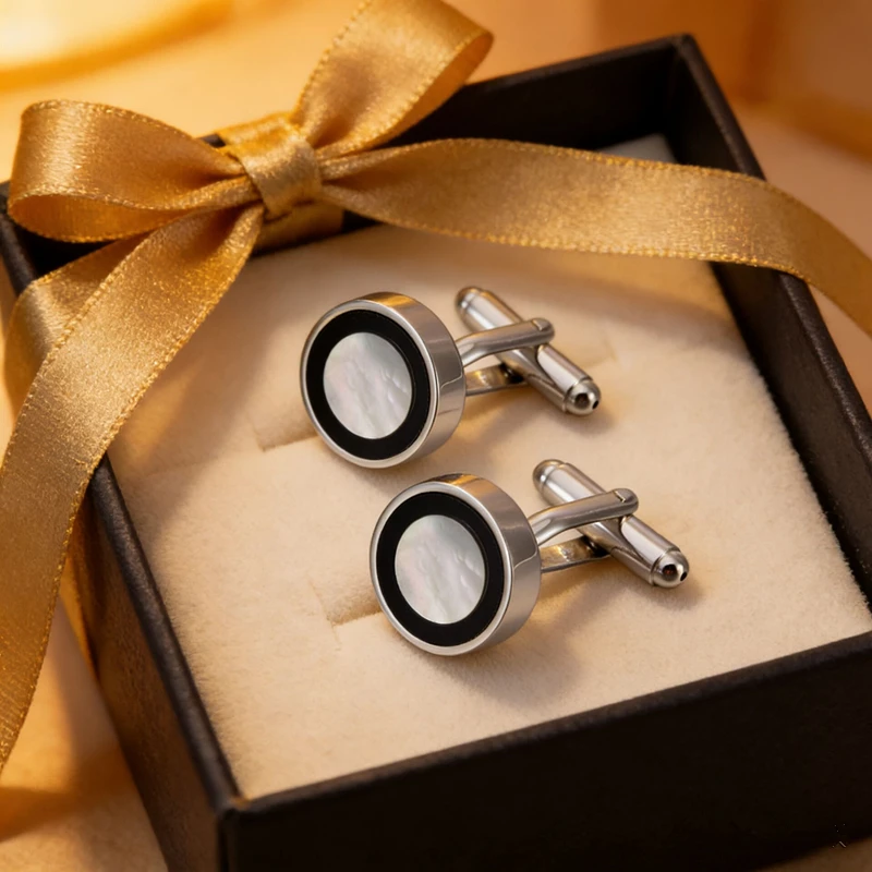 FLEXFIL Luxury Shirt Cufflinks for Men's Brand Cuff Buttons Cuff Links Gemelos High Quality Shell Wedding Abotoaduras Jewelry