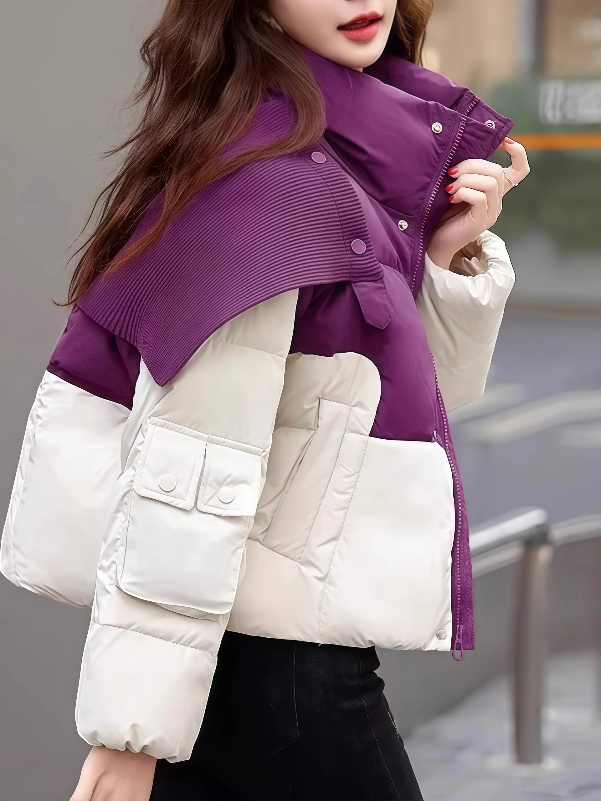 

Женская короткая стеганая куртка-пуховик из хлопка, повседневная теплая одежда, верхняя одежда в корейском стиле, новинка зимы